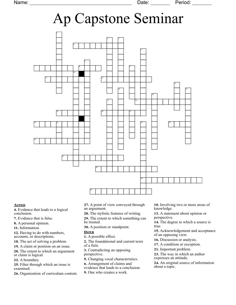 internet seminar crossword