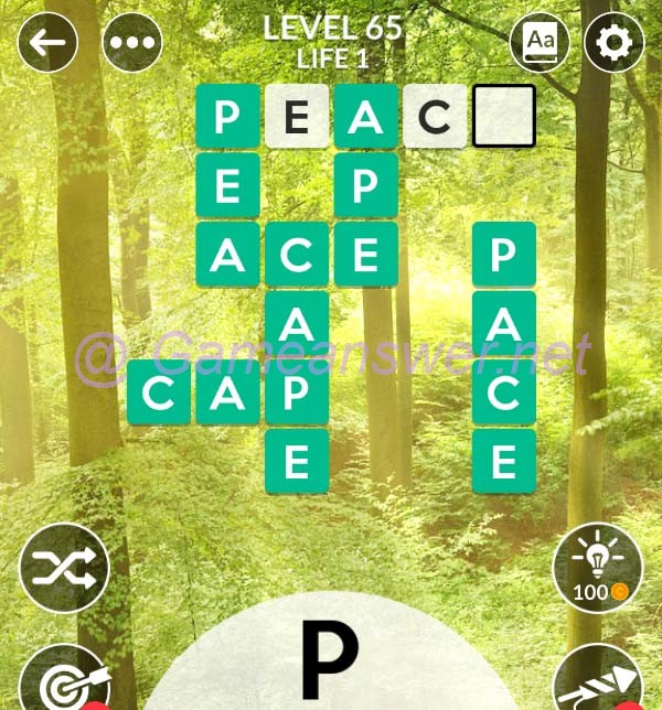 wordscapes level 65 answers