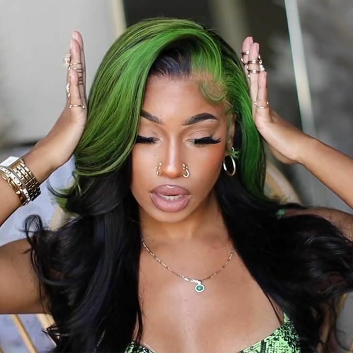 green ombre wig