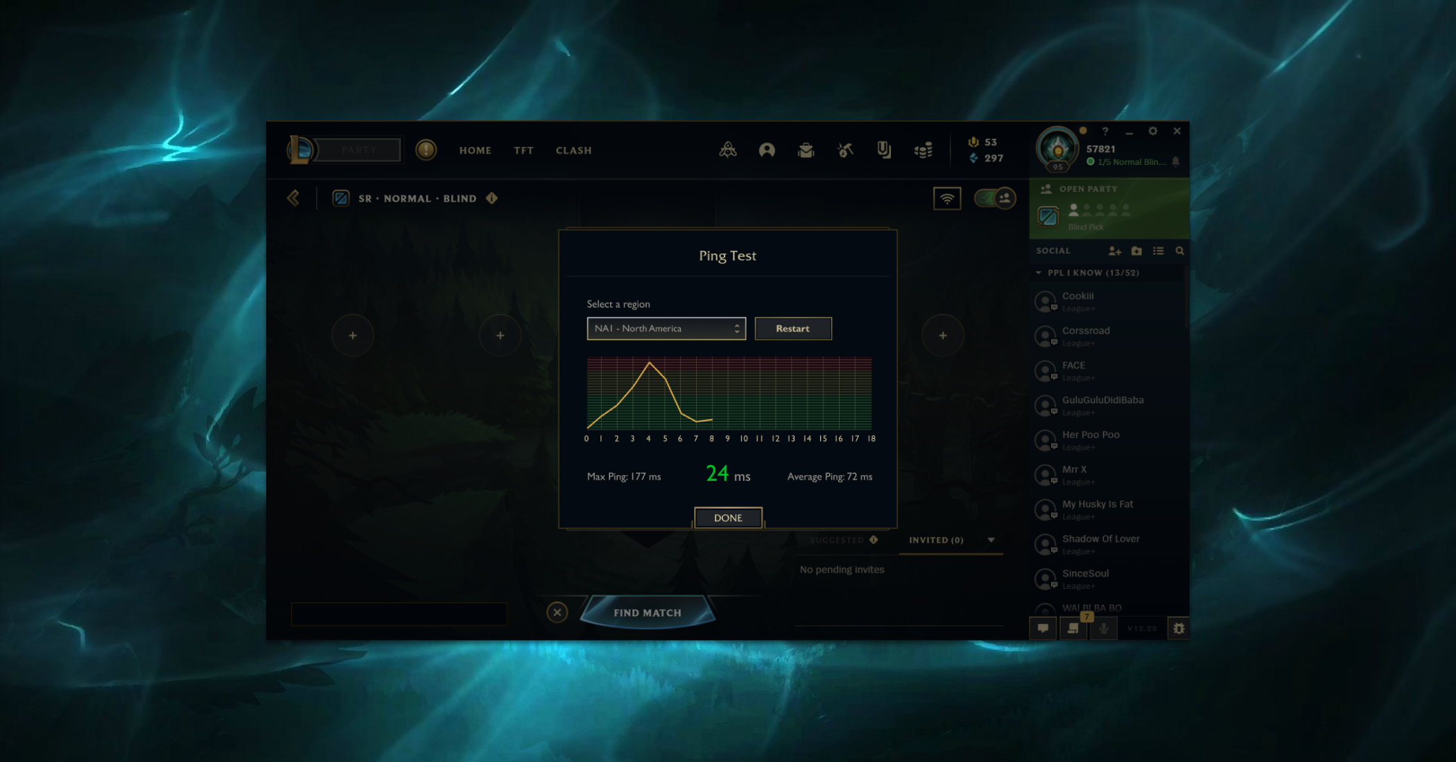 league of legends ping check