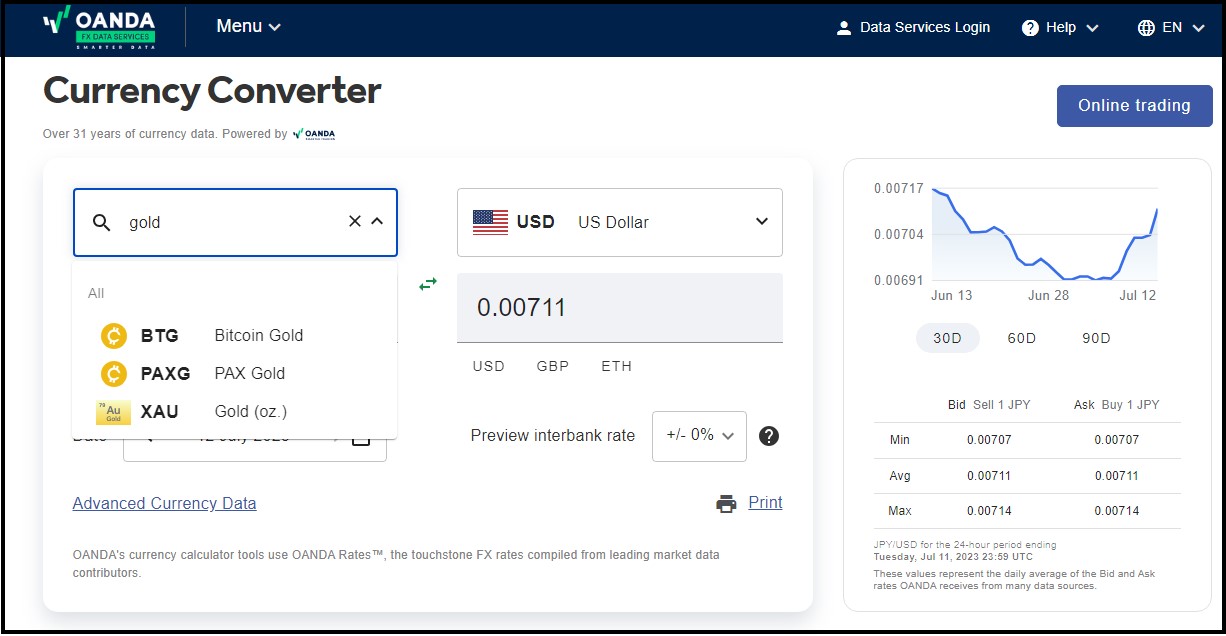 oanda live currency