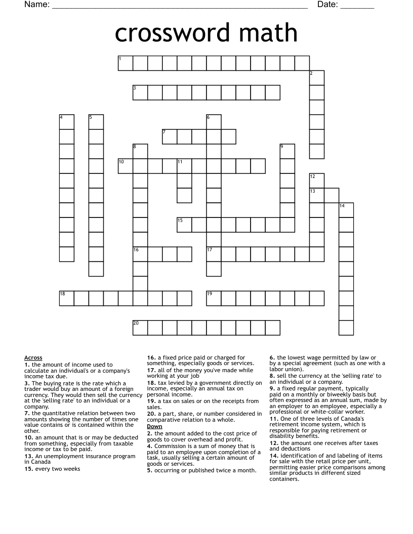 paid employee or task crossword