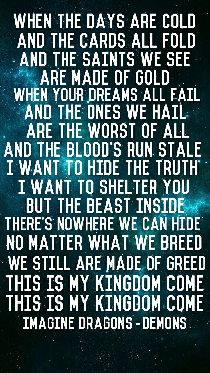 imagine dragons demons lyrics