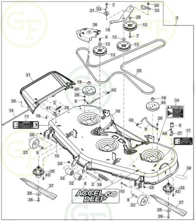 john deere 60 inch mower deck parts diagram