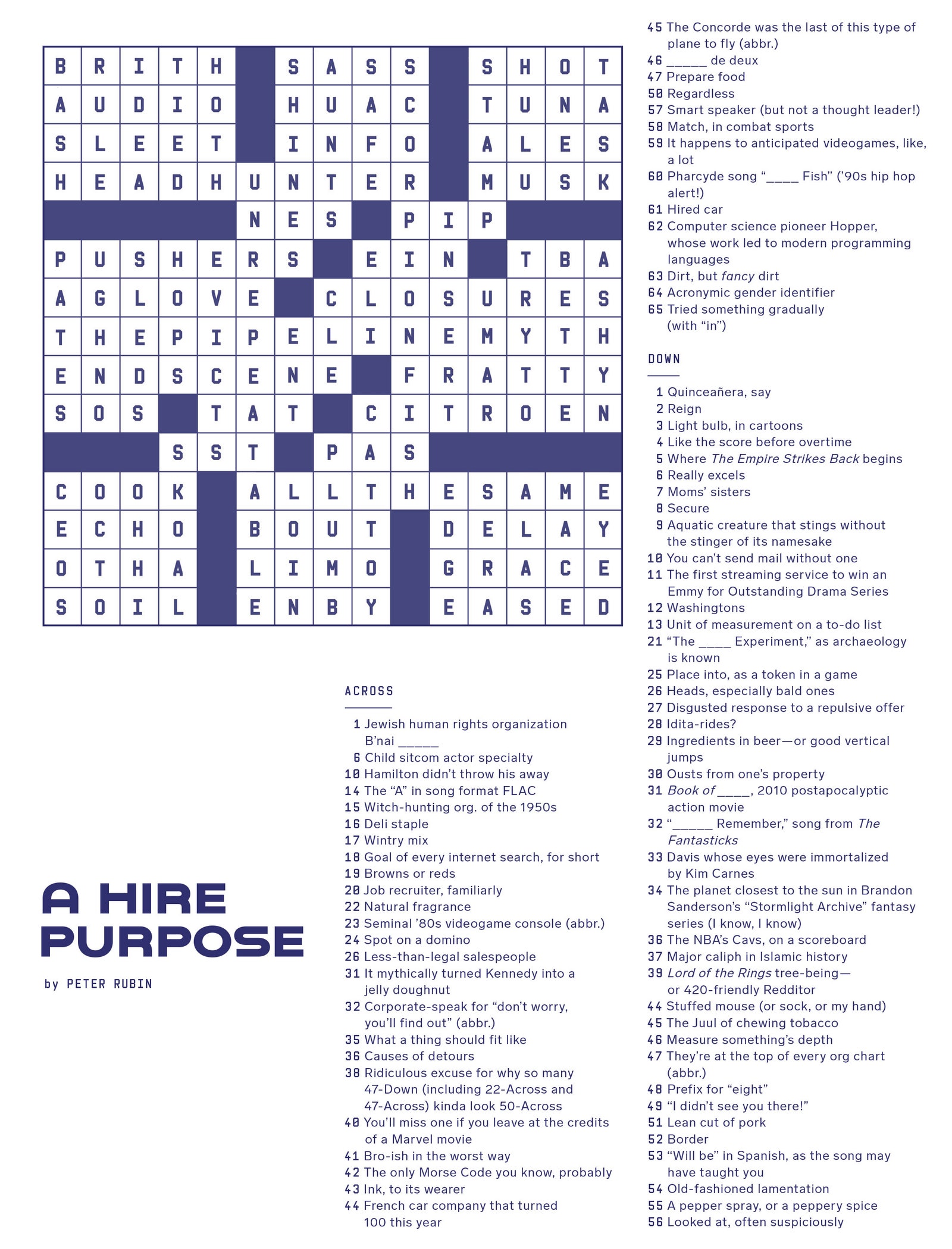 crossword puzzle answers