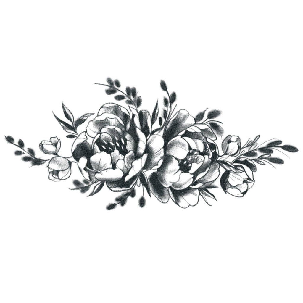 black white flower tattoo designs