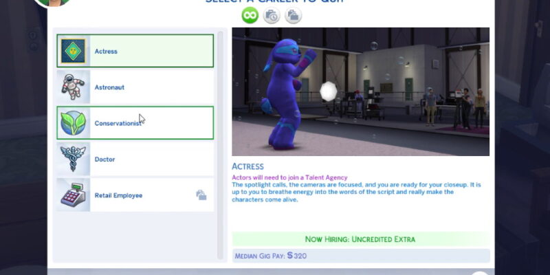 jobs on the sims 4