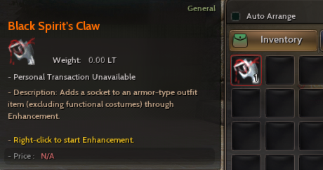 black spirit claw bdo