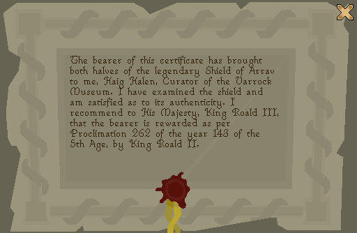 osrs shield of arrav ironman