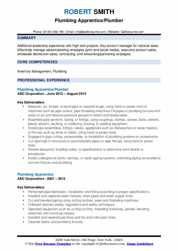 plumbing apprentice jobs