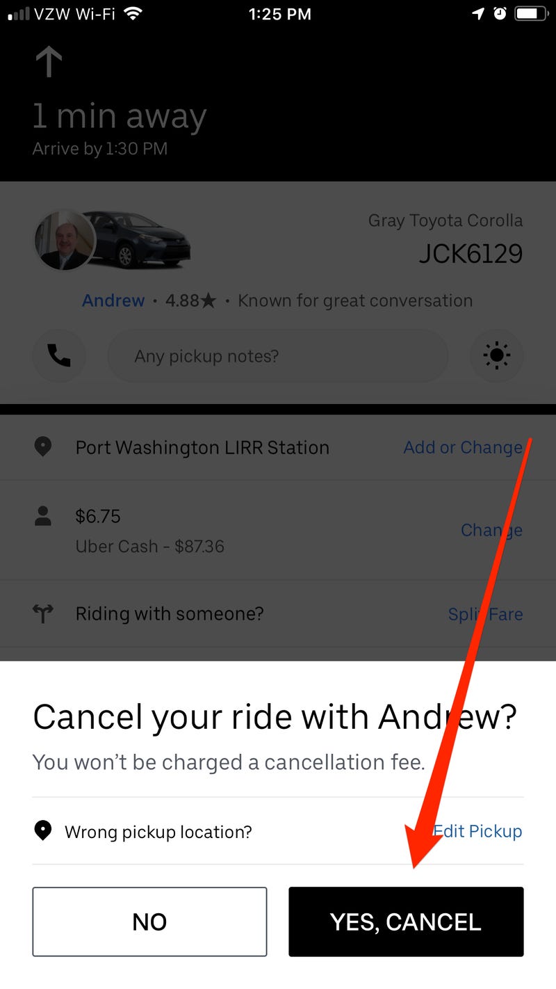 does uber charge for cancelled rides