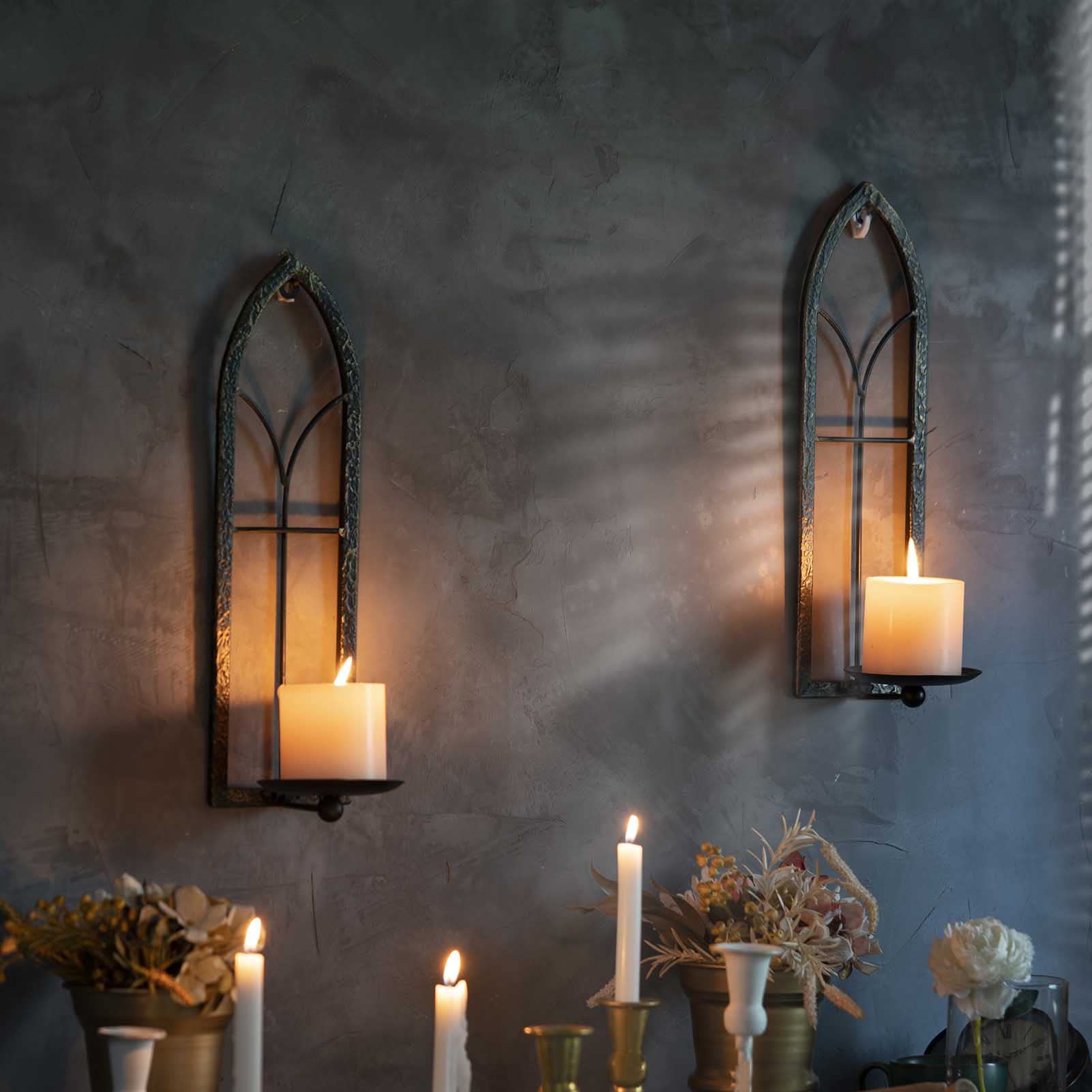 wall sconce with candle holder