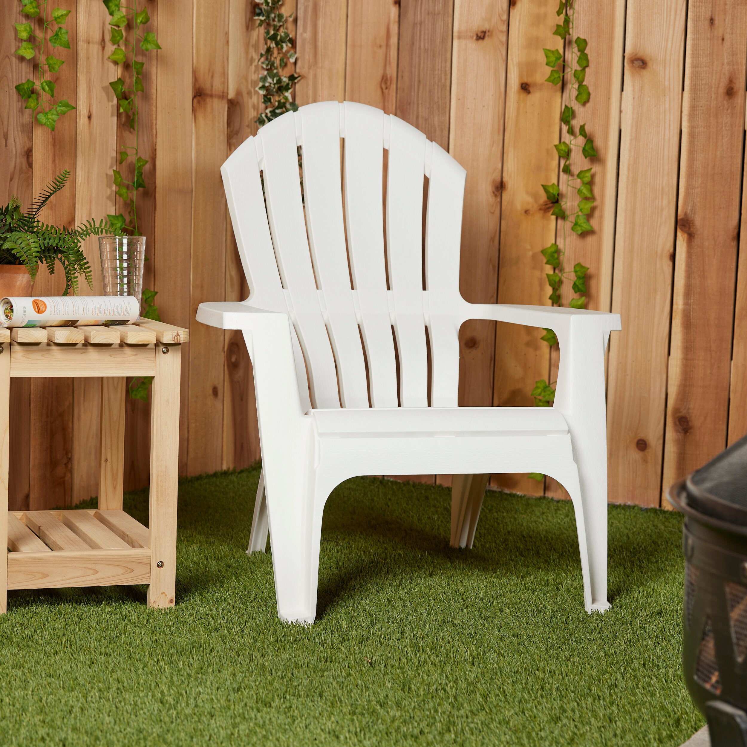 white plastic adirondack chairs