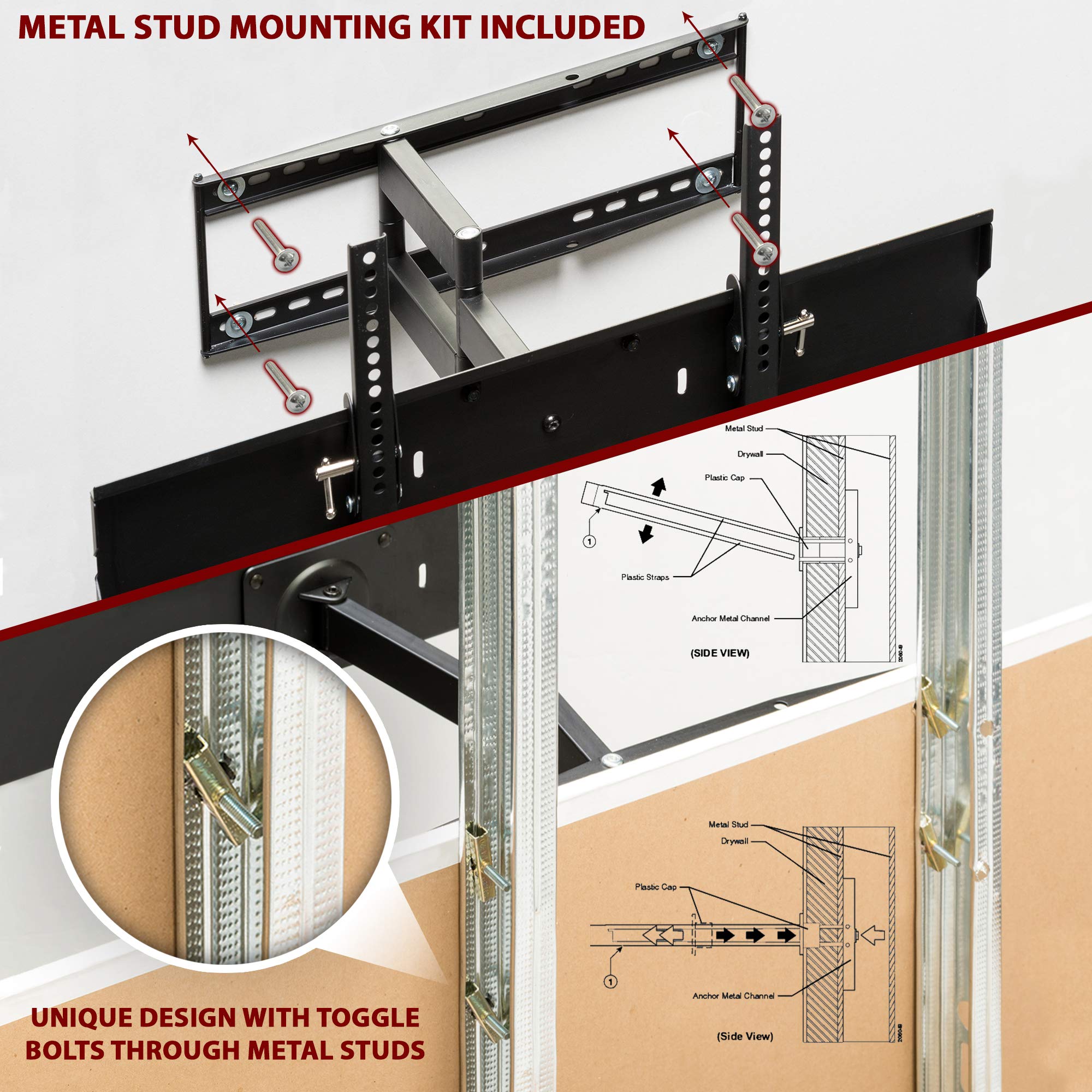 how to mount tv on wall with metal studs