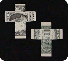 origami dollar cross