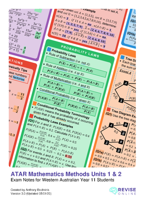 year 11 methods formula sheet