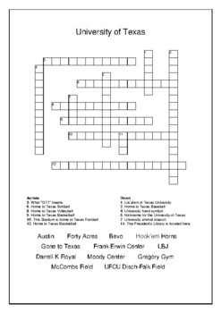 ut crossword puzzle