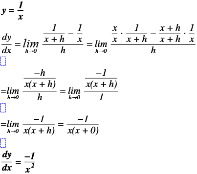 what is the derivative of 1 x