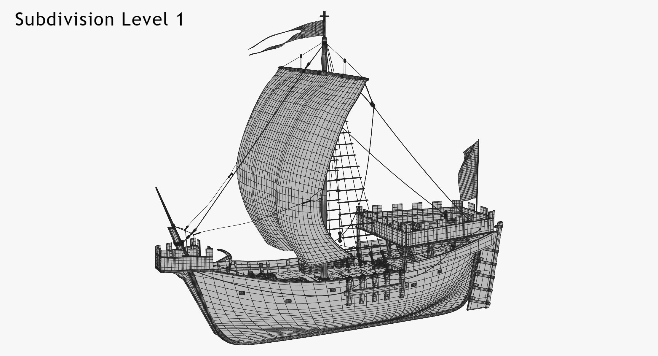 medieval ship 3d model