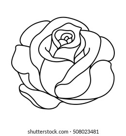 rose outline vector