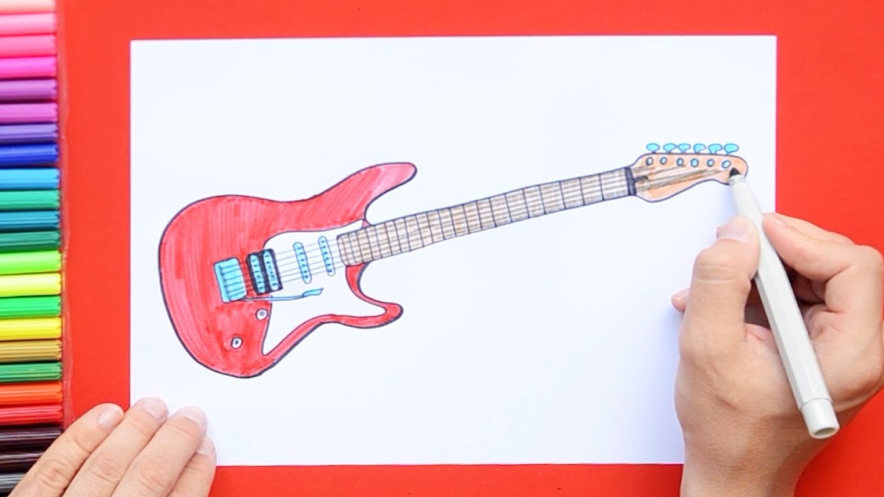 how to draw a electric guitar