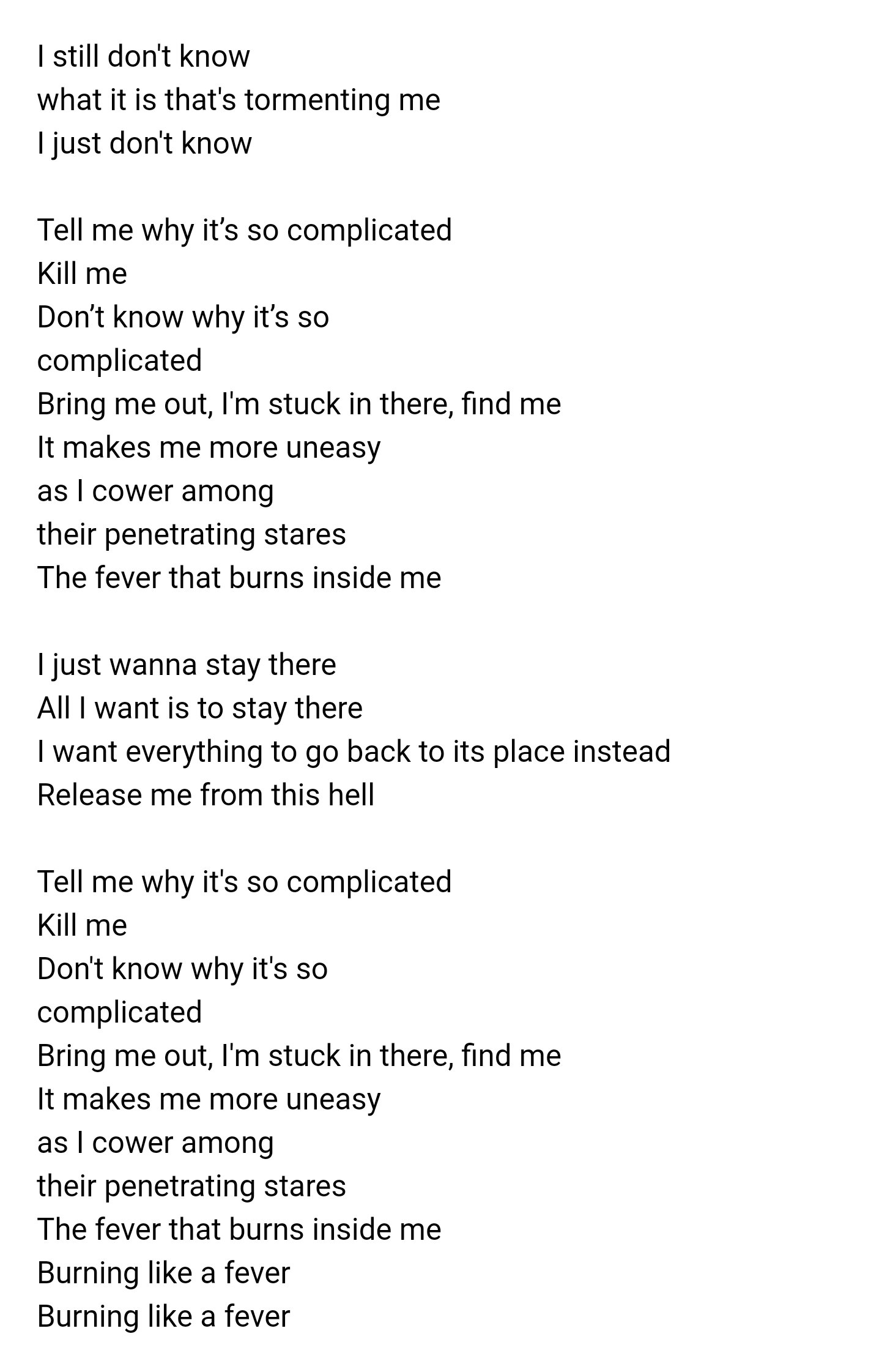 fever lyrics