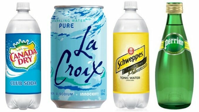 club soda vs seltzer water vs tonic water