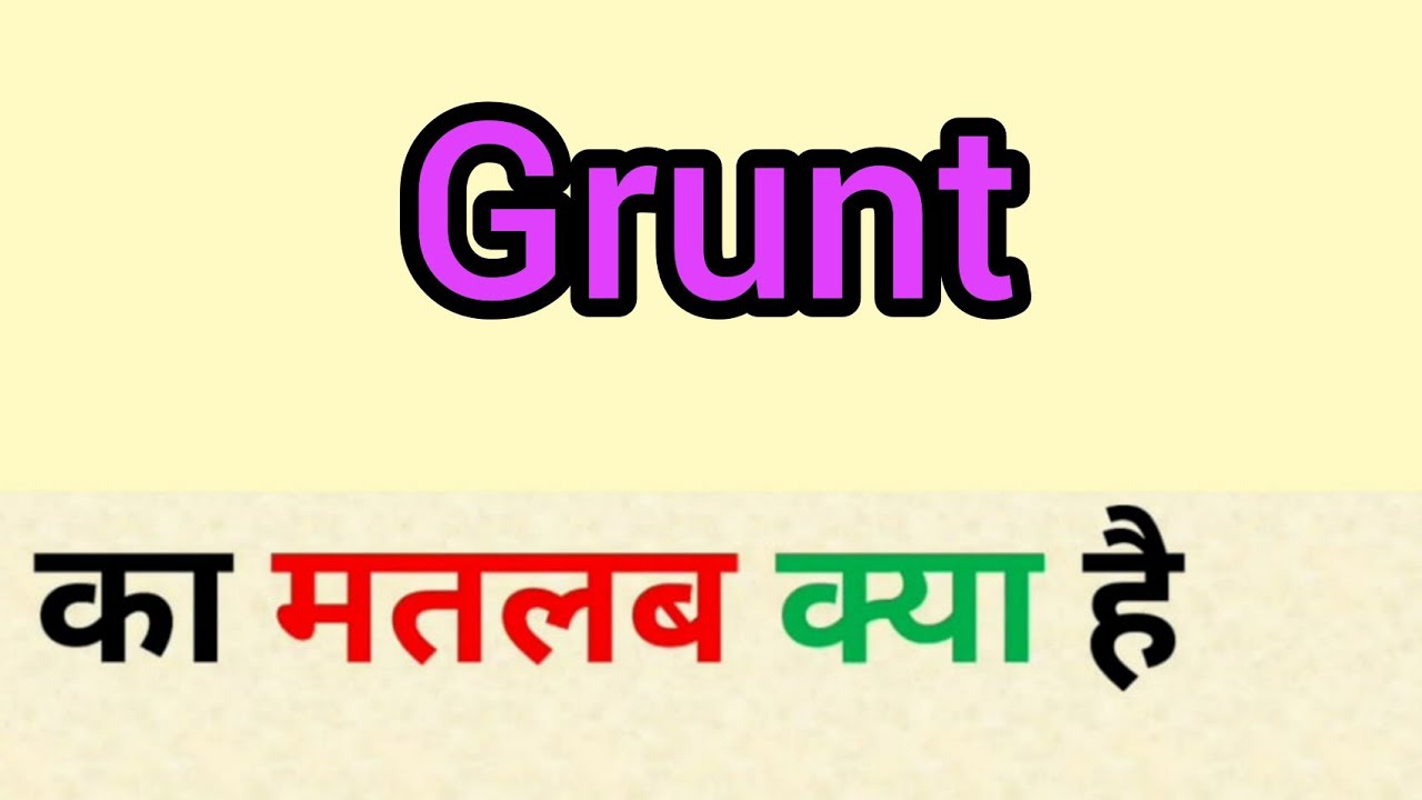 meaning of grunt in hindi