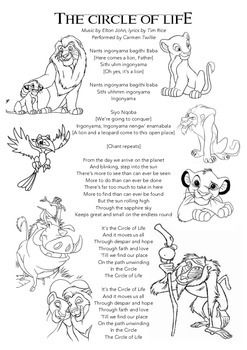 lyrics circle of life