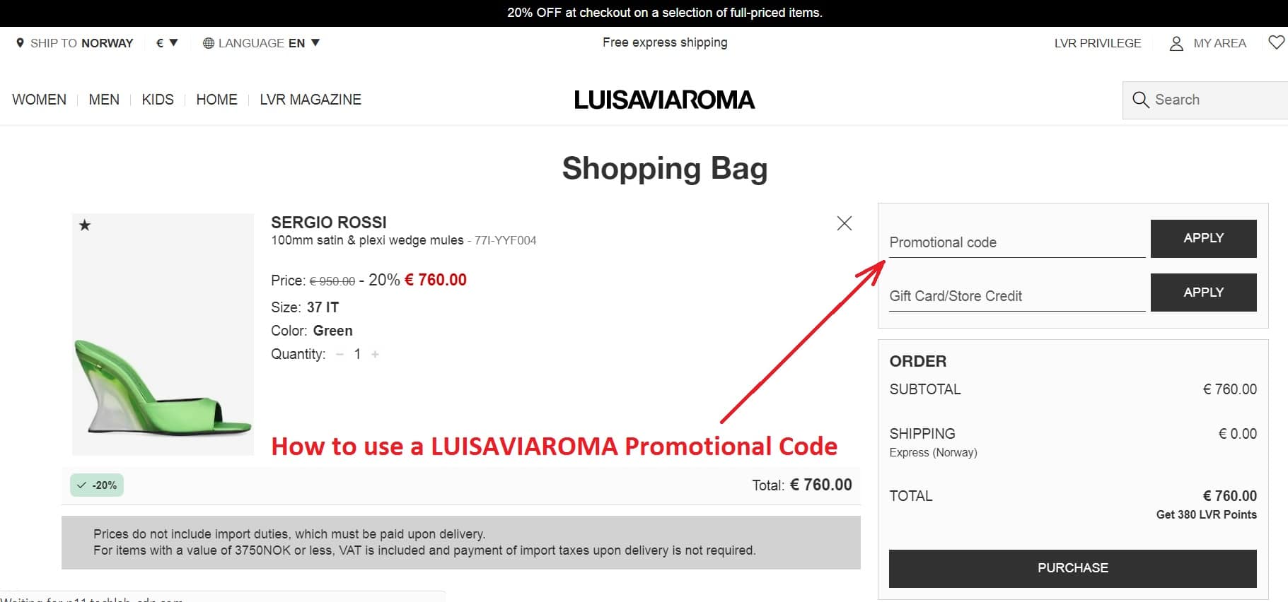 luisaviaroma promo code first order