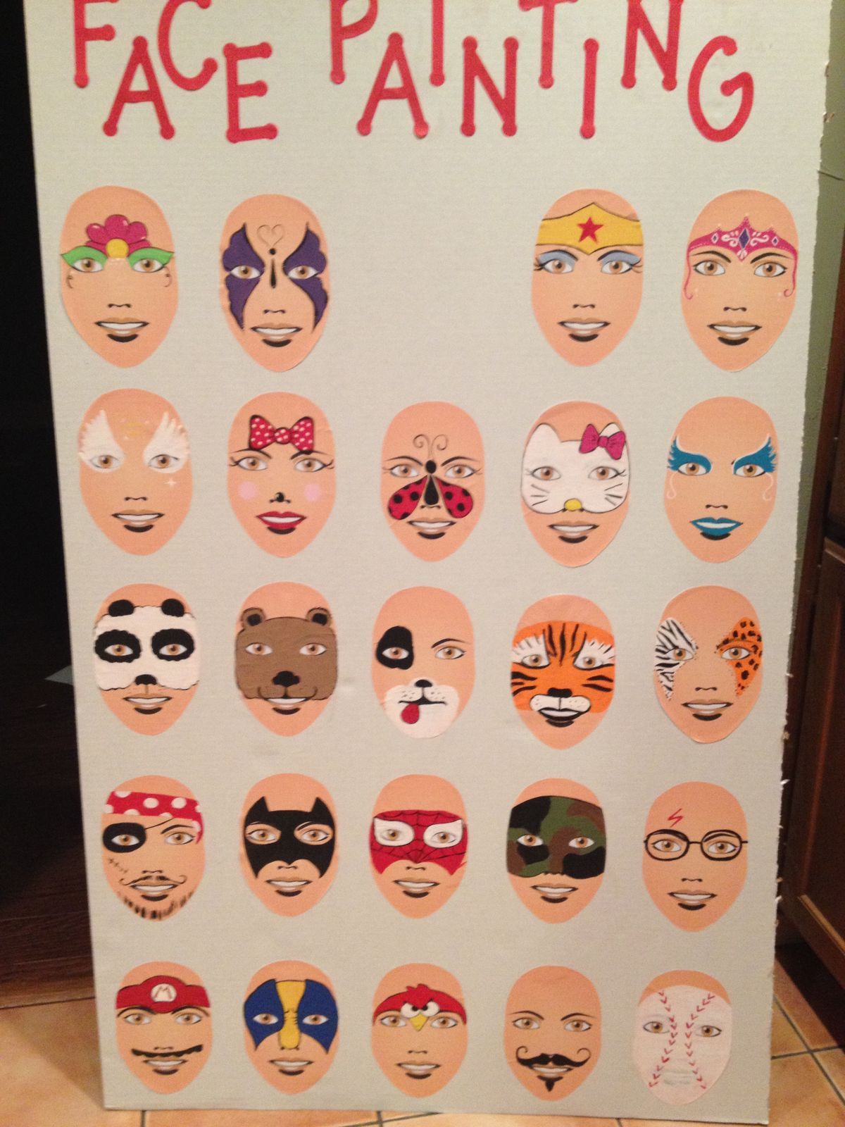 simple face painting designs printable