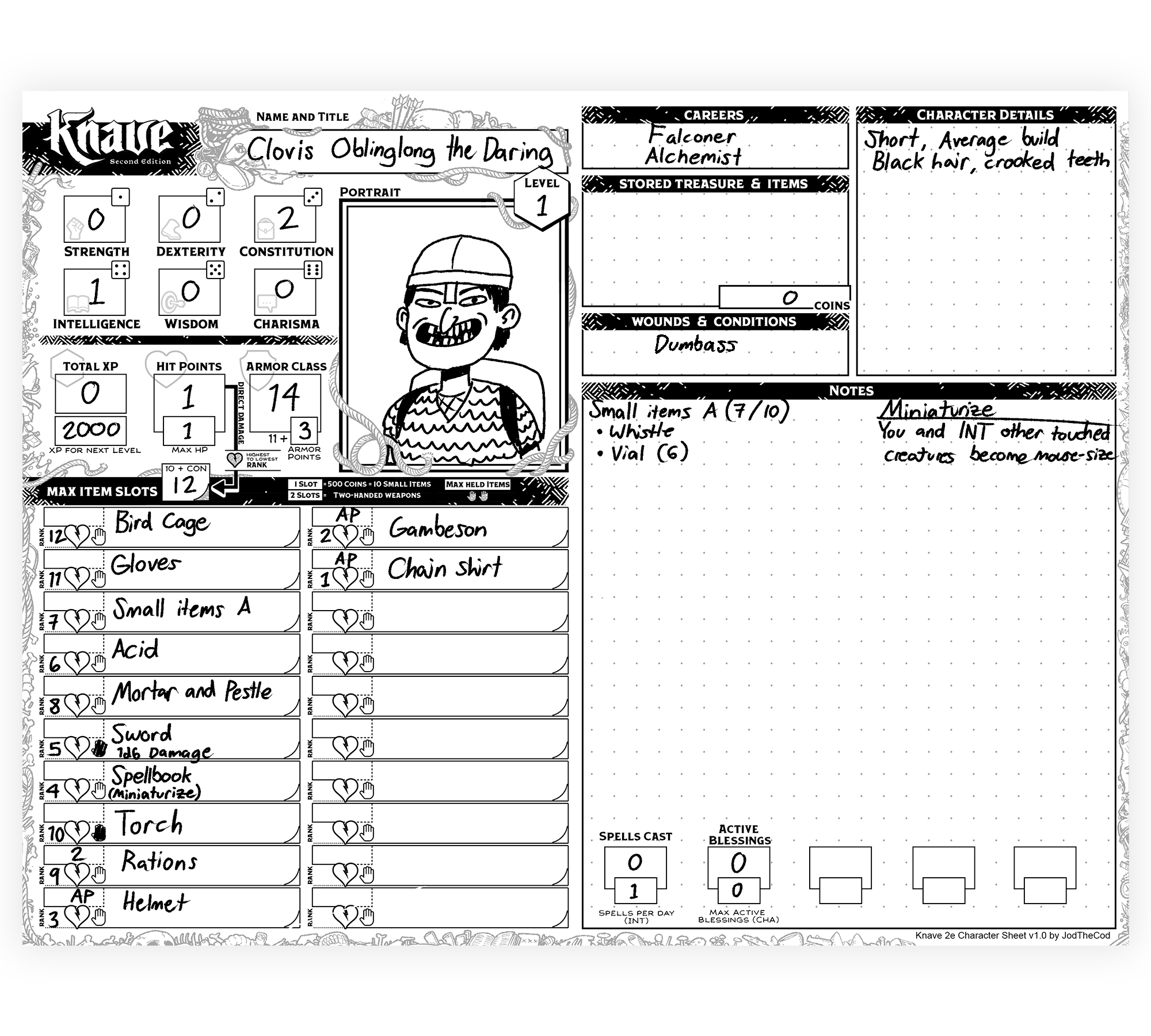 knave character sheet