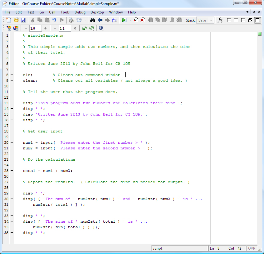 print string matlab