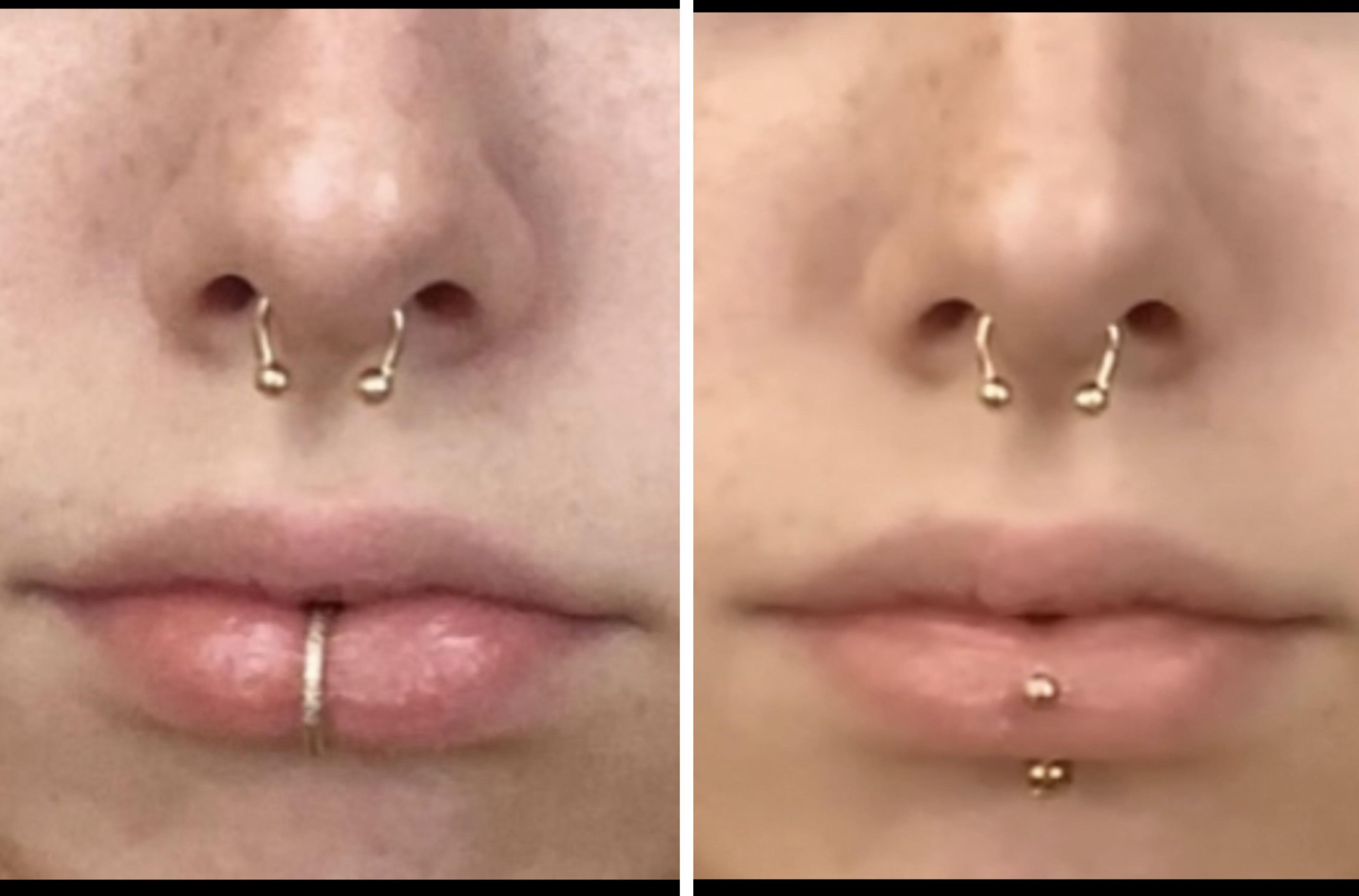 labret piercing vertical