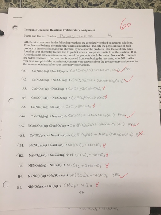 pre laboratory assignment chemistry answers