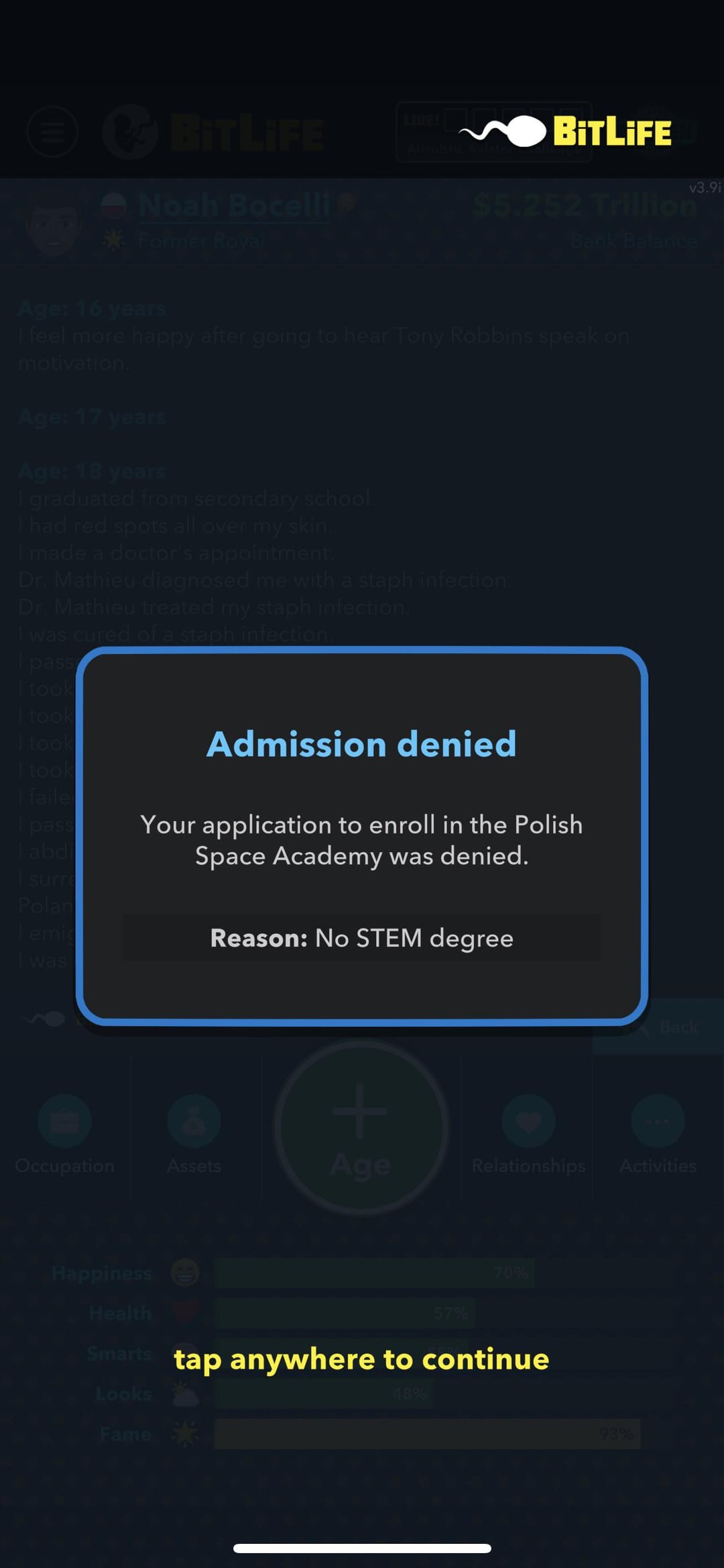 how to get stem degree bitlife