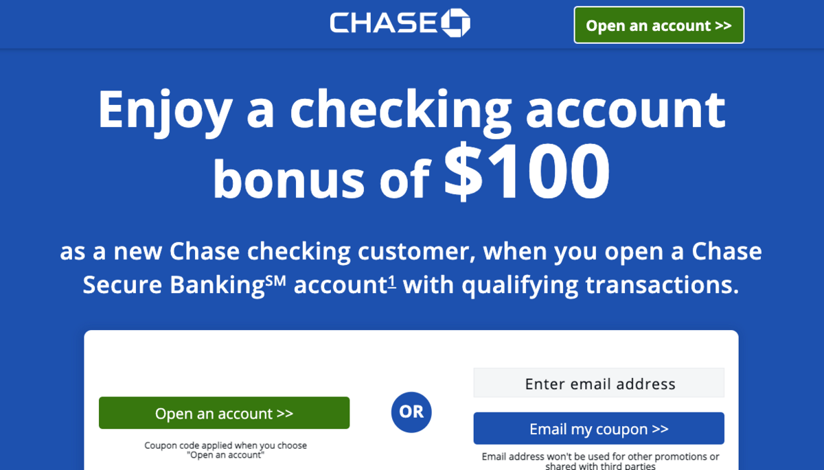 chase bank promotions