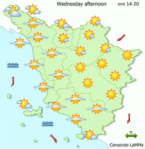 weather forecast in tuscany