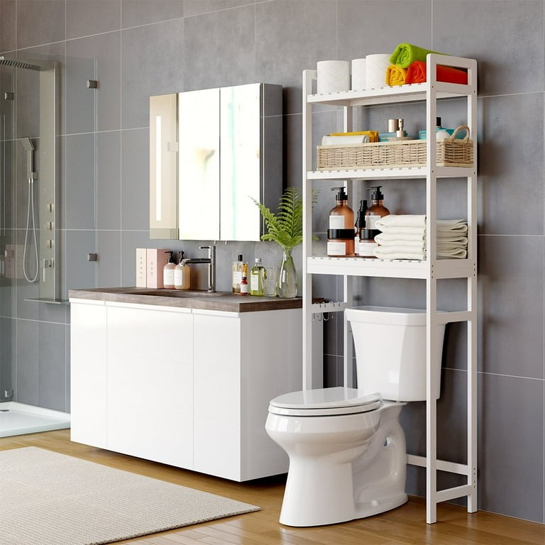 over toilet shelf unit