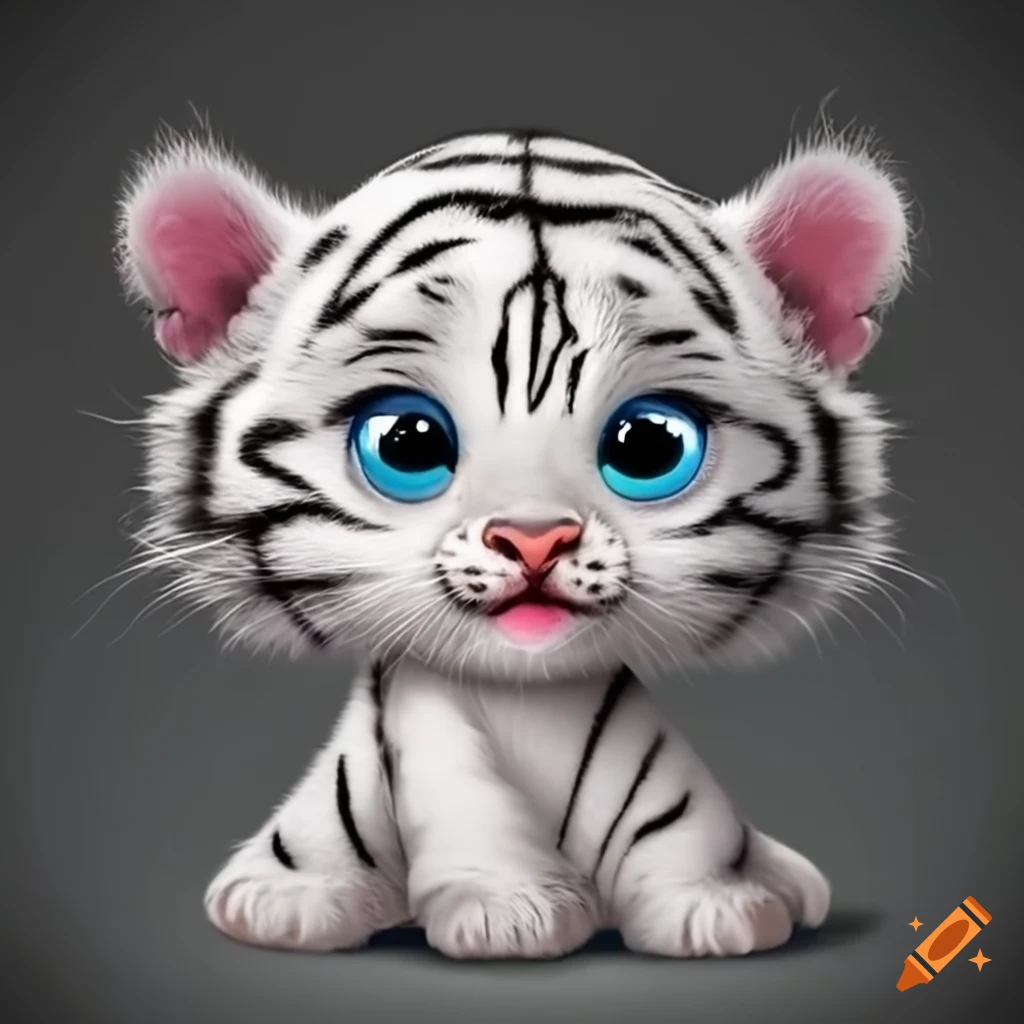 cute baby white tiger