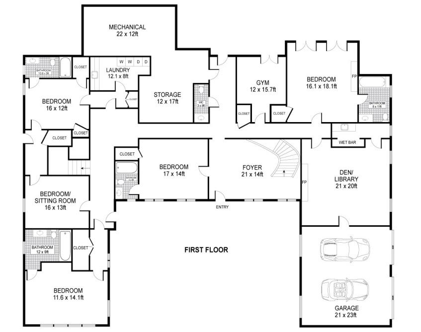 u shaped home plans