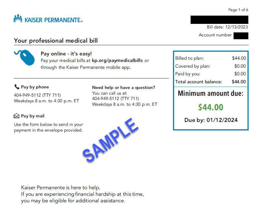 kaiser pay bill