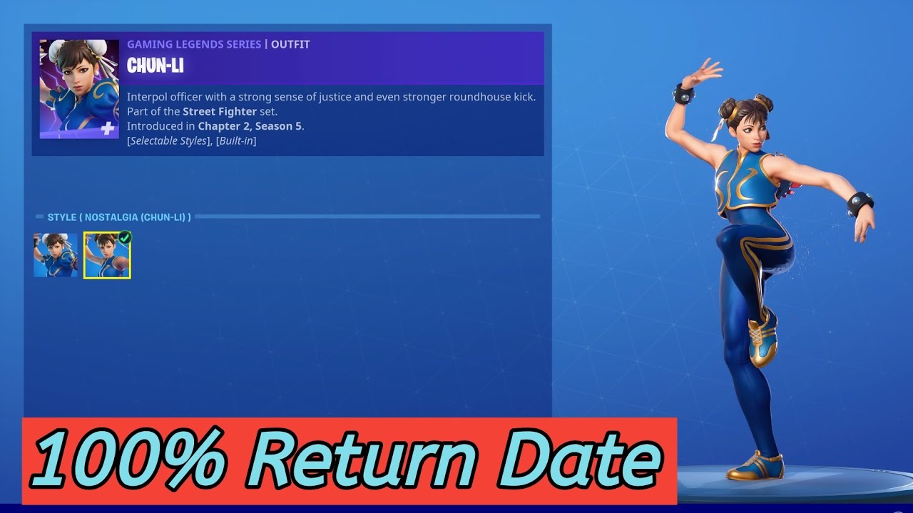 chun li fortnite item shop