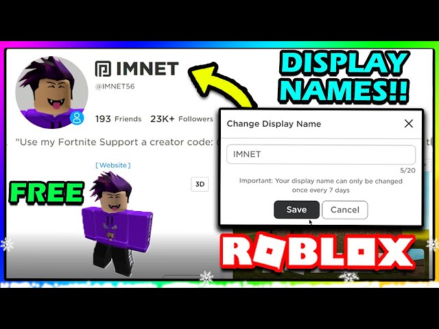 how do you change your name on roblox for free