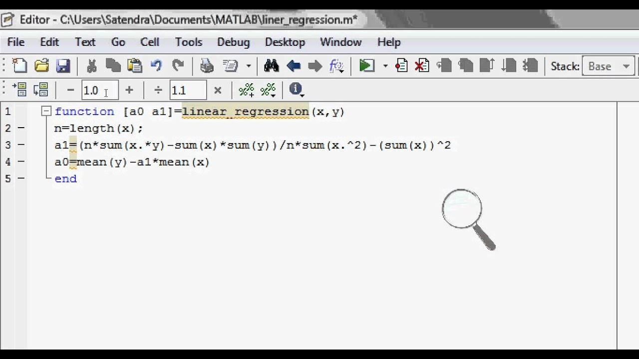 linear regression on matlab
