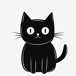 black and white cat clip art