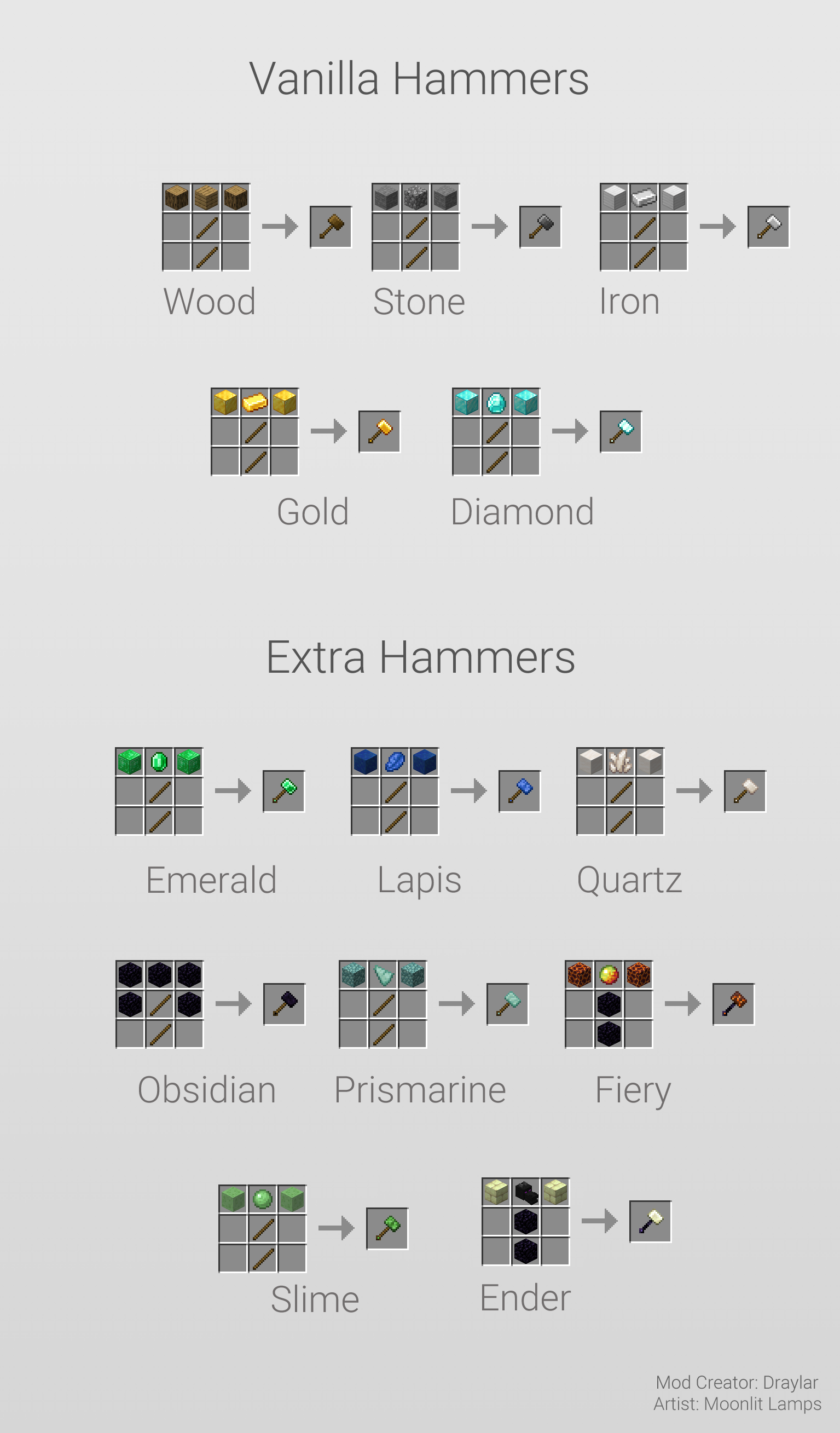 minecraft vanilla hammers mod