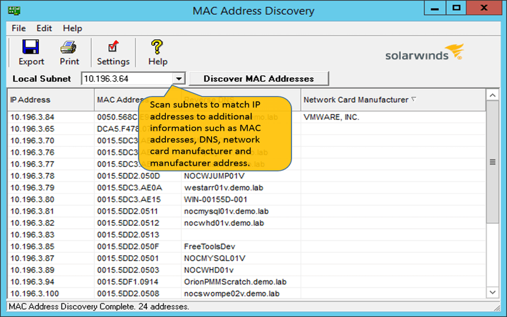 mac address manufacturer lookup