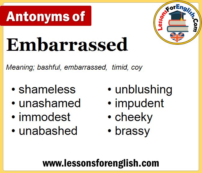 embarrassed synonyms in english