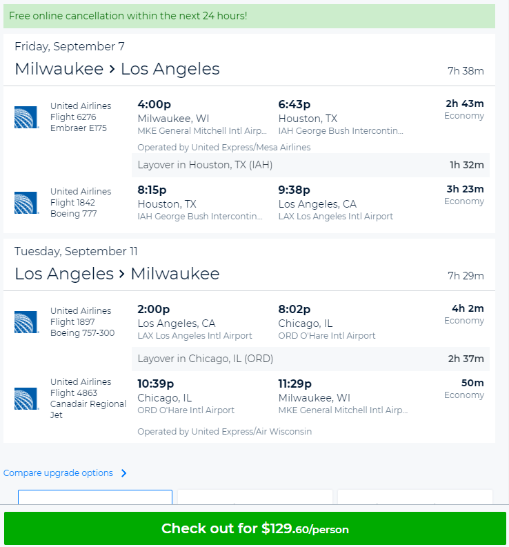 wisconsin flight tickets